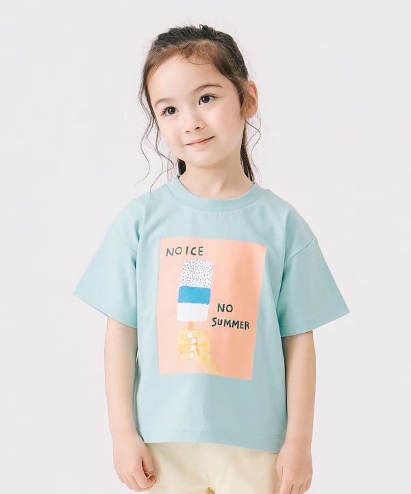 Japanese children's clothing B:MING by BEAMS printed tops 100-140cm boys/girls summer TOPS
