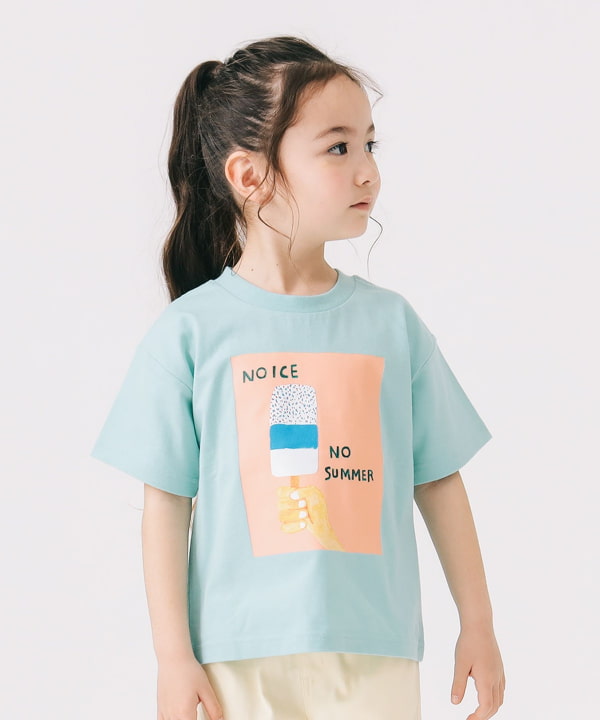 Japanese children's clothing B:MING by BEAMS printed tops 100-140cm boys/girls summer TOPS