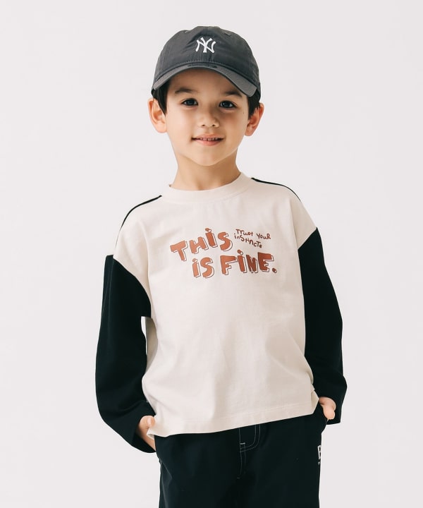 Japanese children's clothing B:MING by BEAMS letter print top 100-140cm boys summer TOPS