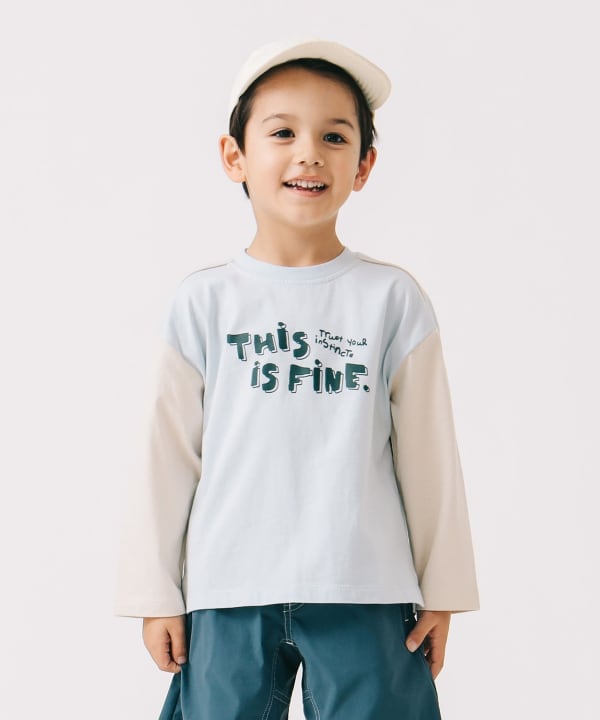 Japanese children's clothing B:MING by BEAMS letter print top 100-140cm boys summer TOPS