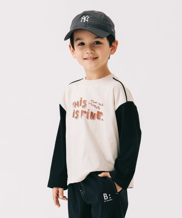 Japanese children's clothing B:MING by BEAMS letter print top 100-140cm boys summer TOPS