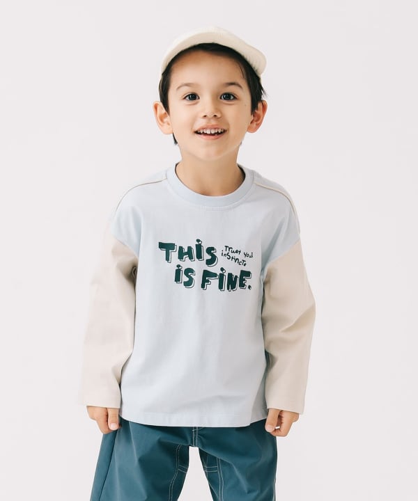 Japanese children's clothing B:MING by BEAMS letter print top 100-140cm boys summer TOPS