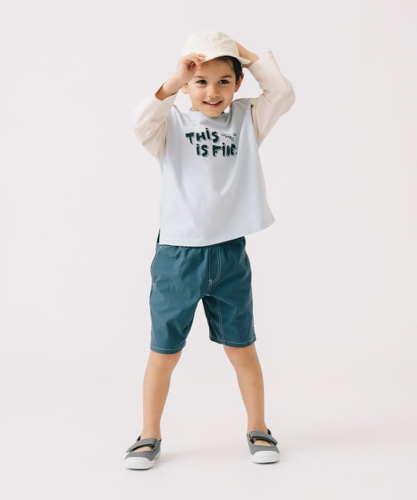 Japanese children's clothing B:MING by BEAMS letter print top 100-140cm boys summer TOPS