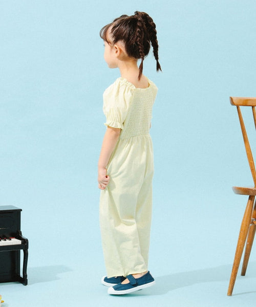 日本童裝 B:MING by BEAMS 泡芙袖連體褲 100-140cm 女童款 夏季 Jumpsite