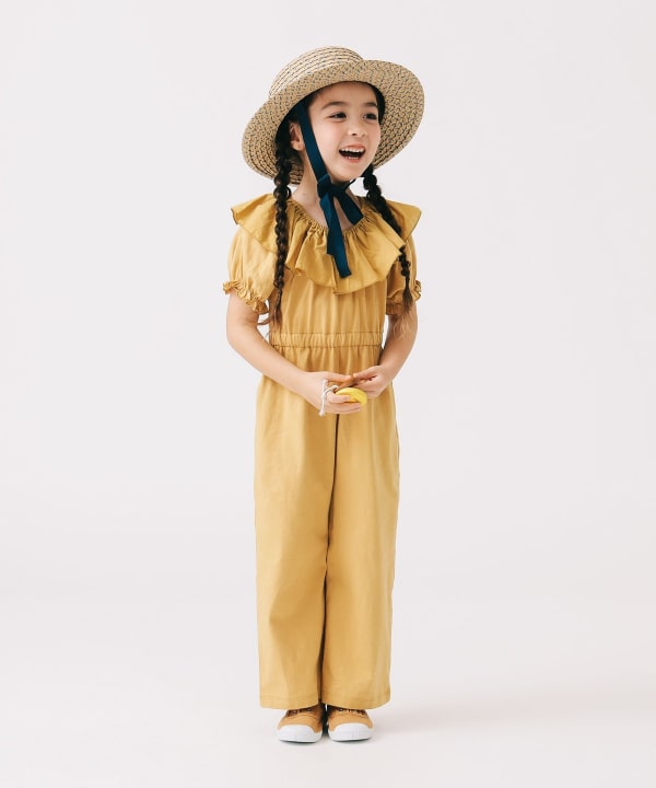 Japanese children's clothing B:MING by BEAMS clown collar one-piece jumpsuit 100-140cm girls summer jumpsuit