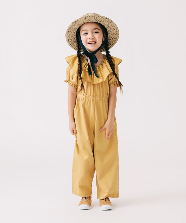 Japanese children's clothing B:MING by BEAMS clown collar one-piece jumpsuit 100-140cm girls summer jumpsuit