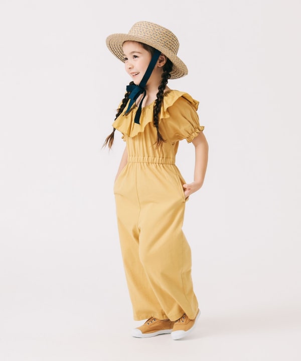 Japanese children's clothing B:MING by BEAMS clown collar one-piece jumpsuit 100-140cm girls summer jumpsuit