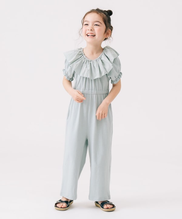 Japanese children's clothing B:MING by BEAMS clown collar one-piece jumpsuit 100-140cm girls summer jumpsuit