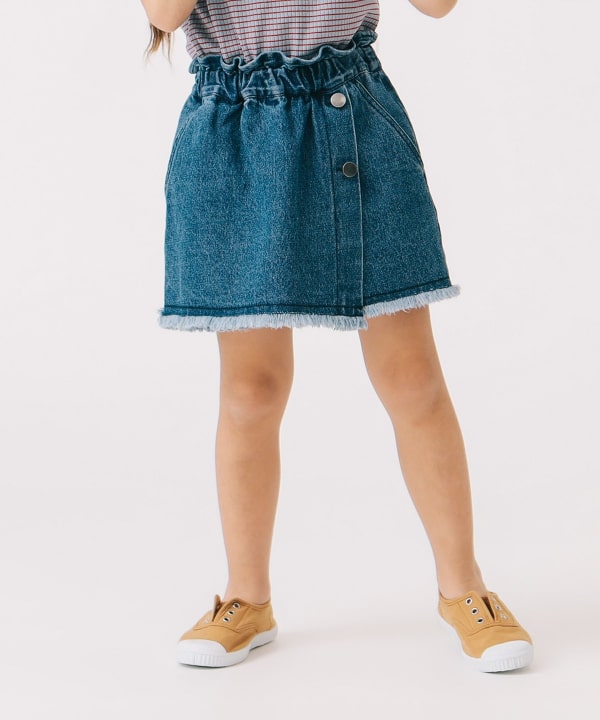 Japanese children's clothing B:MING by BEAMS denim culottes 100-140cm girls summer PANTS