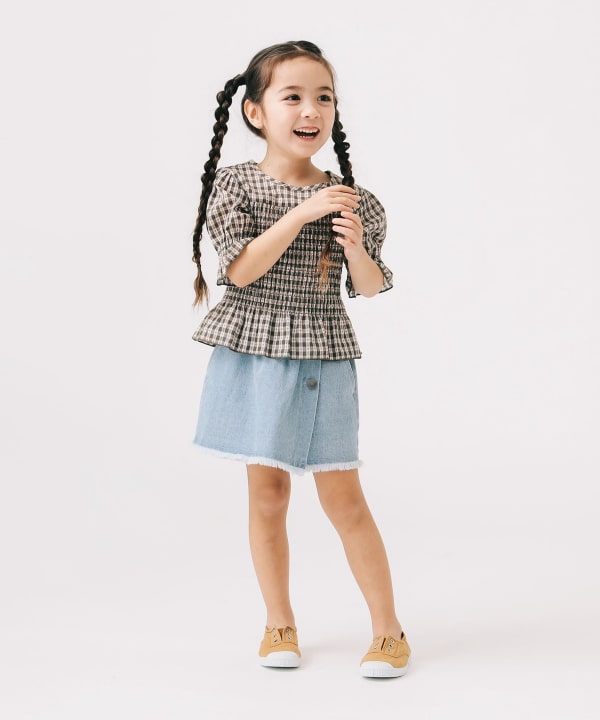 Japanese children's clothing B:MING by BEAMS denim culottes 100-140cm girls summer PANTS