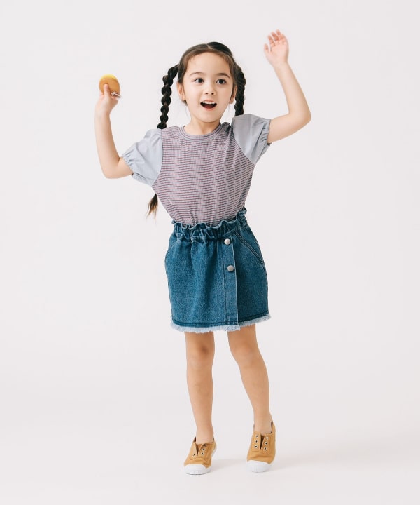 Japanese children's clothing B:MING by BEAMS denim culottes 100-140cm girls summer PANTS