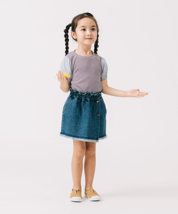 Japanese children's clothing B:MING by BEAMS denim culottes 100-140cm girls summer PANTS