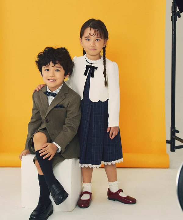 Japanese children's clothing B:MING by BEAMS dress coat and dress 100-130cm girls summer outerwear dresses for interviews/banquets/performances