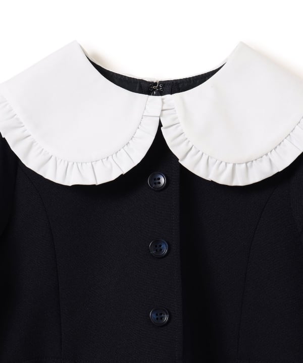 Japanese children's clothing B:MING by BEAMS dark blue dress 100-130cm girls summer dress for interviews/banquets/performances