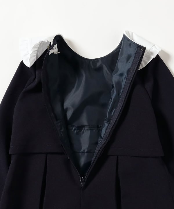 Japanese children's clothing B:MING by BEAMS dark blue dress 100-130cm girls summer dress for interviews/banquets/performances
