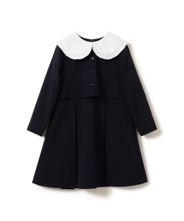 Japanese children's clothing B:MING by BEAMS dark blue dress 100-130cm girls summer dress for interviews/banquets/performances