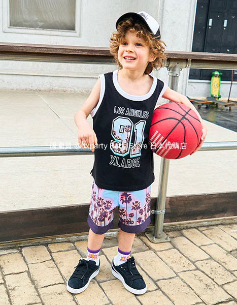 XLARGE KIDS Japanese Children's Clothing Palm Tree Numbered Vest 90-140cm Boys Summer TOPS
