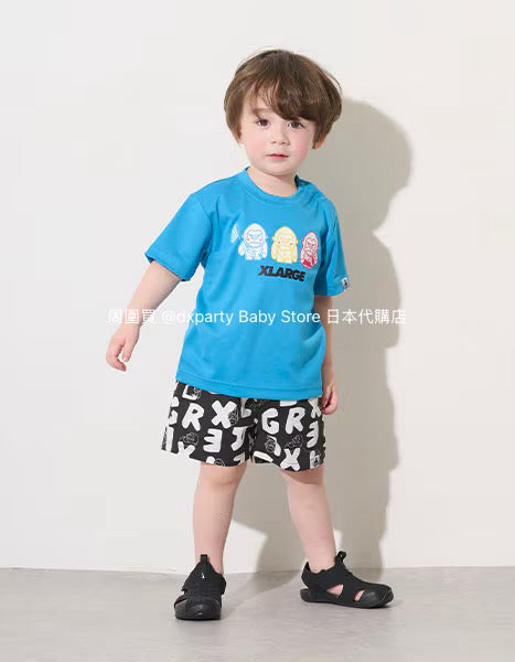 XLARGE KIDS (Japanese children's clothing) cool-to-the-touch, quick-drying, color-changing logo short-sleeved top (80-140cm) for boys (Summer TOPS)