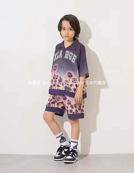 XLARGE KIDS Japanese Children's Clothing Palm Tree Shirt 90-140cm Boys Summer TOPS