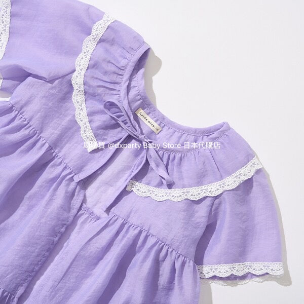 Japanese children's clothing Ly# mine chiffon coat shirt 100-150cm girls summer TOPS OUTERWEAR