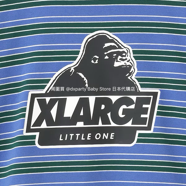 XLARGE KIDS Japanese children's clothing striped logo top 80-140cm boys' summer TOPS