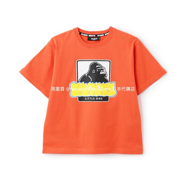 Japanese XLARGE KIDS logo print short-sleeved top 80-140cm boys' summer TOPS