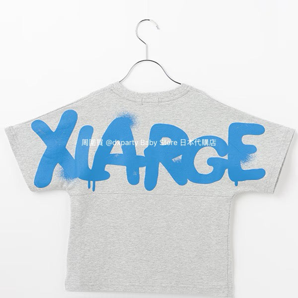 XLARGE KIDS Japanese children's clothing spray-painted logo top 80-140cm boys' summer TOPS