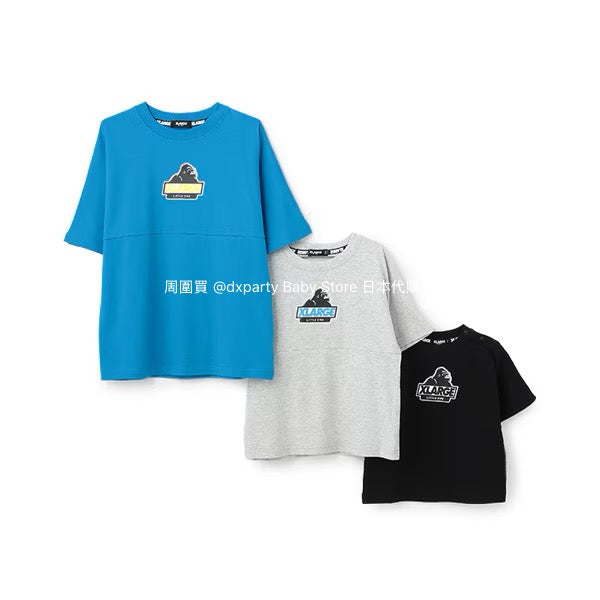 XLARGE KIDS Japanese children's clothing spray-painted logo top 80-140cm boys' summer TOPS