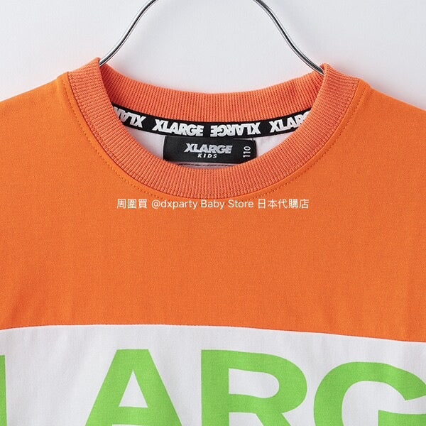 XLARGE KIDS (Japanese children's clothing) cool-to-touch quick-drying colorblock short-sleeved tops (80-140cm) for boys (summer TOPS)