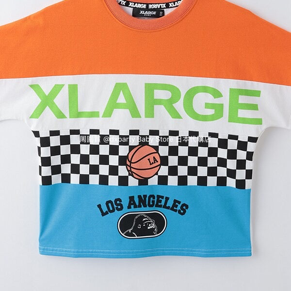 XLARGE KIDS (Japanese children's clothing) cool-to-touch quick-drying colorblock short-sleeved tops (80-140cm) for boys (summer TOPS)