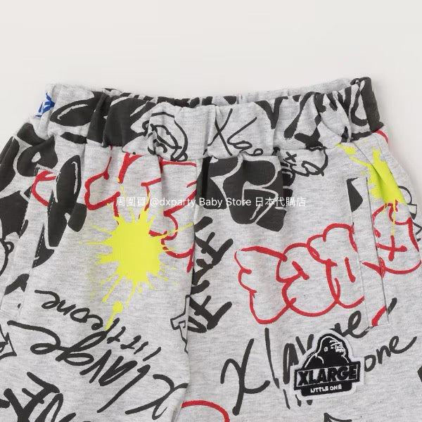 Japanese XLARGE KIDS Graffiti Print Shorts 80-140cm Boys Summer PANTS