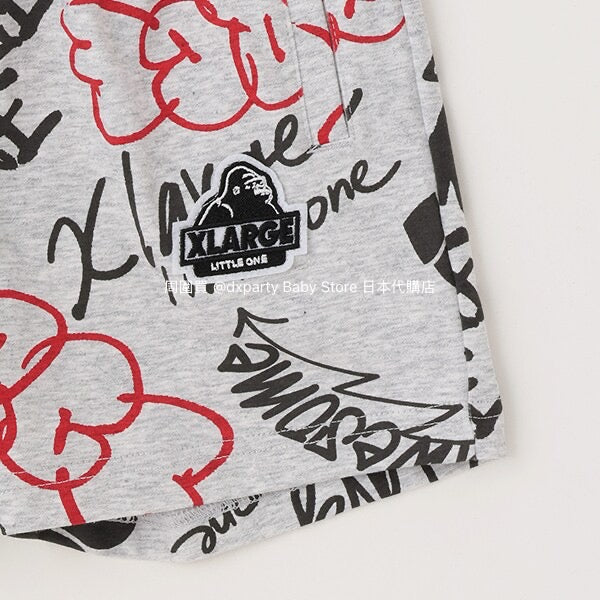 Japanese XLARGE KIDS Graffiti Print Shorts 80-140cm Boys Summer PANTS