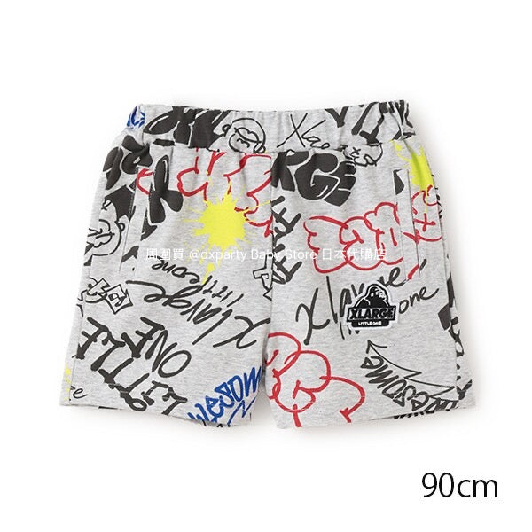 Japanese XLARGE KIDS Graffiti Print Shorts 80-140cm Boys Summer PANTS