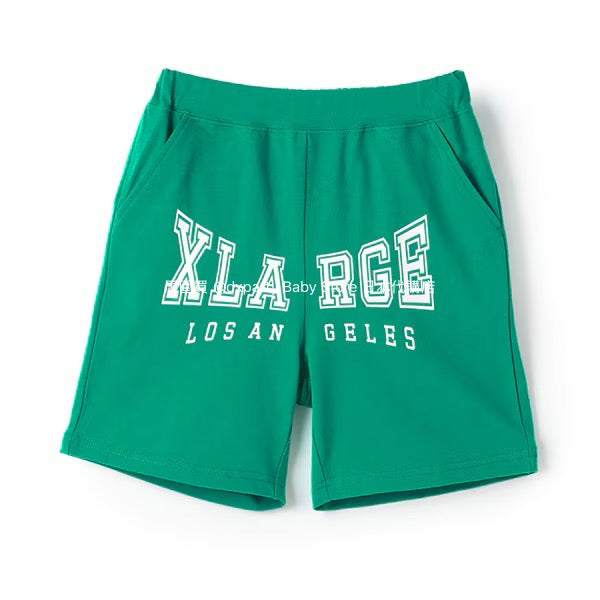 XLARGE KIDS Japanese children's clothing large logo print shorts 80-140cm boys' summer PANTS