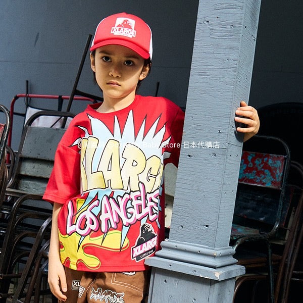 XLARGE KIDS Japanese children's clothing cool series artistic style logo top 80-140cm boys' summer TOPS