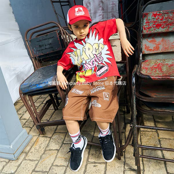 XLARGE KIDS Japanese children's clothing cool series artistic style logo top 80-140cm boys' summer TOPS