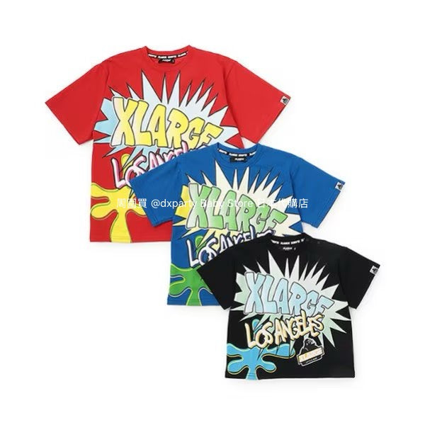XLARGE KIDS Japanese children's clothing cool series artistic style logo top 80-140cm boys' summer TOPS