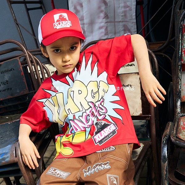 XLARGE KIDS Japanese children's clothing cool series artistic style logo top 80-140cm boys' summer TOPS