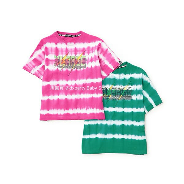 XLARGE KIDS Japanese children's clothing striped tie-dye logo top 90-140cm boys' summer TOPS
