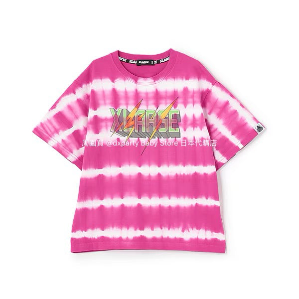 XLARGE KIDS Japanese children's clothing striped tie-dye logo top 90-140cm boys' summer TOPS