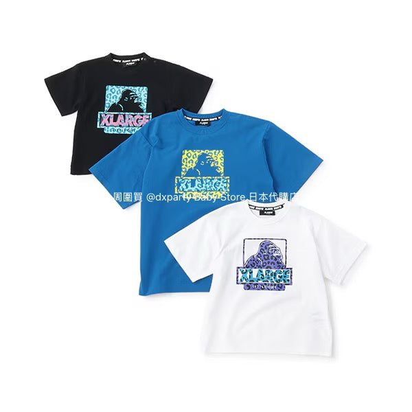 XLARGE KIDS Cool Collection Leopard Print Logo Tops (80-140cm) for Boys (Summer)