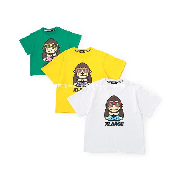 XLARGE KIDS Japanese children's clothing sunglasses fun logo top 80-140cm boys summer TOPS