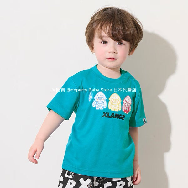 XLARGE KIDS (Japanese children's clothing) cool-to-the-touch, quick-drying, color-changing logo short-sleeved top (80-140cm) for boys (Summer TOPS)