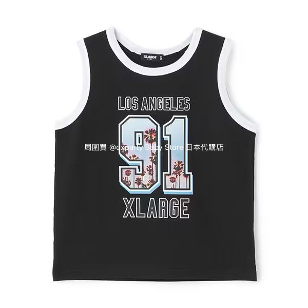 XLARGE KIDS Japanese Children's Clothing Palm Tree Numbered Vest 90-140cm Boys Summer TOPS
