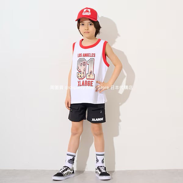 XLARGE KIDS Japanese Children's Clothing Palm Tree Numbered Vest 90-140cm Boys Summer TOPS