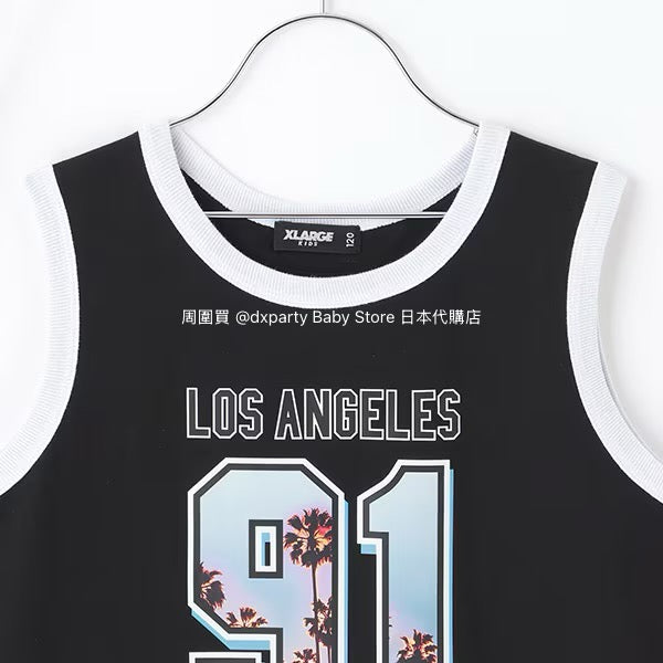 XLARGE KIDS Japanese Children's Clothing Palm Tree Numbered Vest 90-140cm Boys Summer TOPS