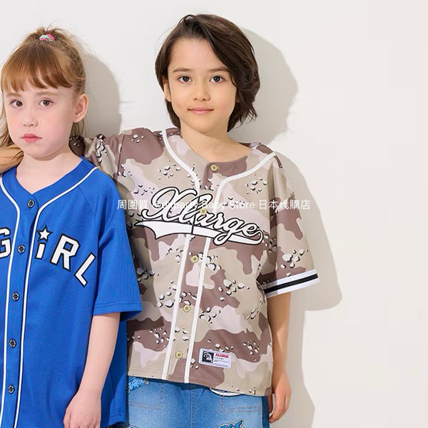 Japanese XLARGE KIDS Baseball Shirt 90-140cm Boys Summer TOPS