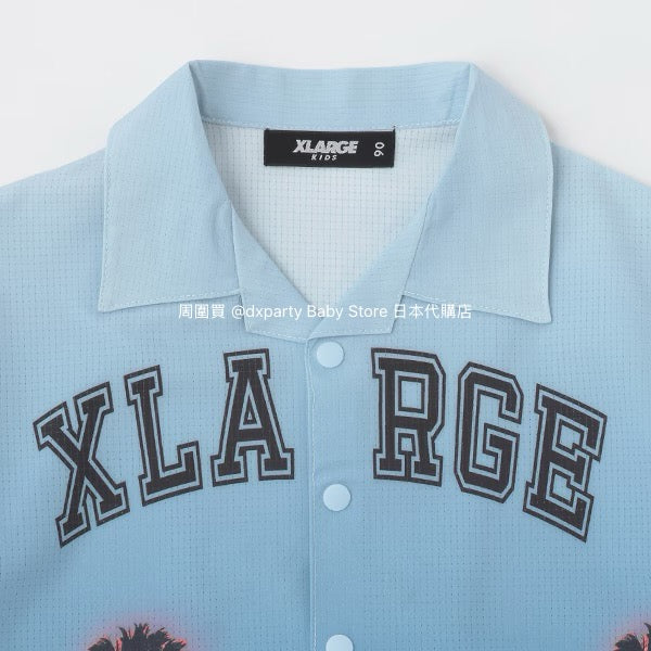 XLARGE KIDS Japanese Children's Clothing Palm Tree Shirt 90-140cm Boys Summer TOPS