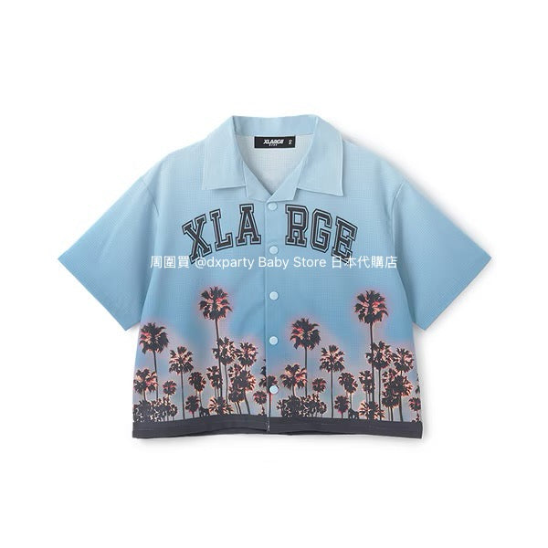 XLARGE KIDS Japanese Children's Clothing Palm Tree Shirt 90-140cm Boys Summer TOPS