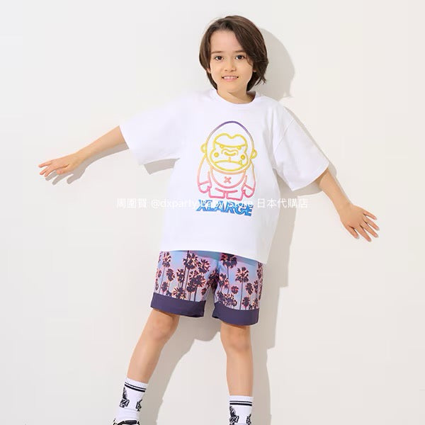 XLARGE KIDS Japanese children's clothing neon logo top 80-140cm boys' summer TOPS